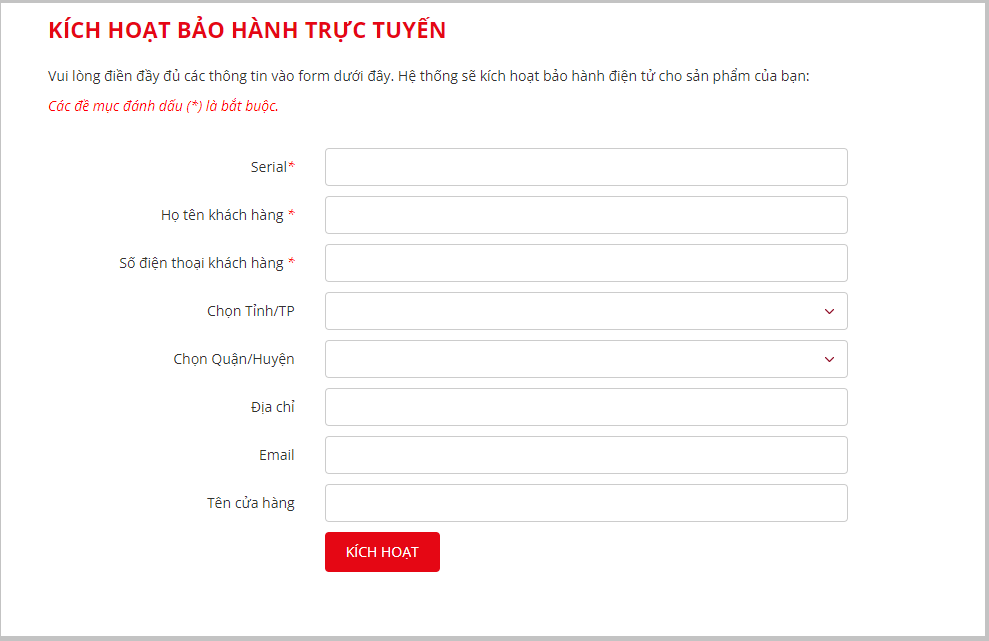 layout website bao hanh dien tu