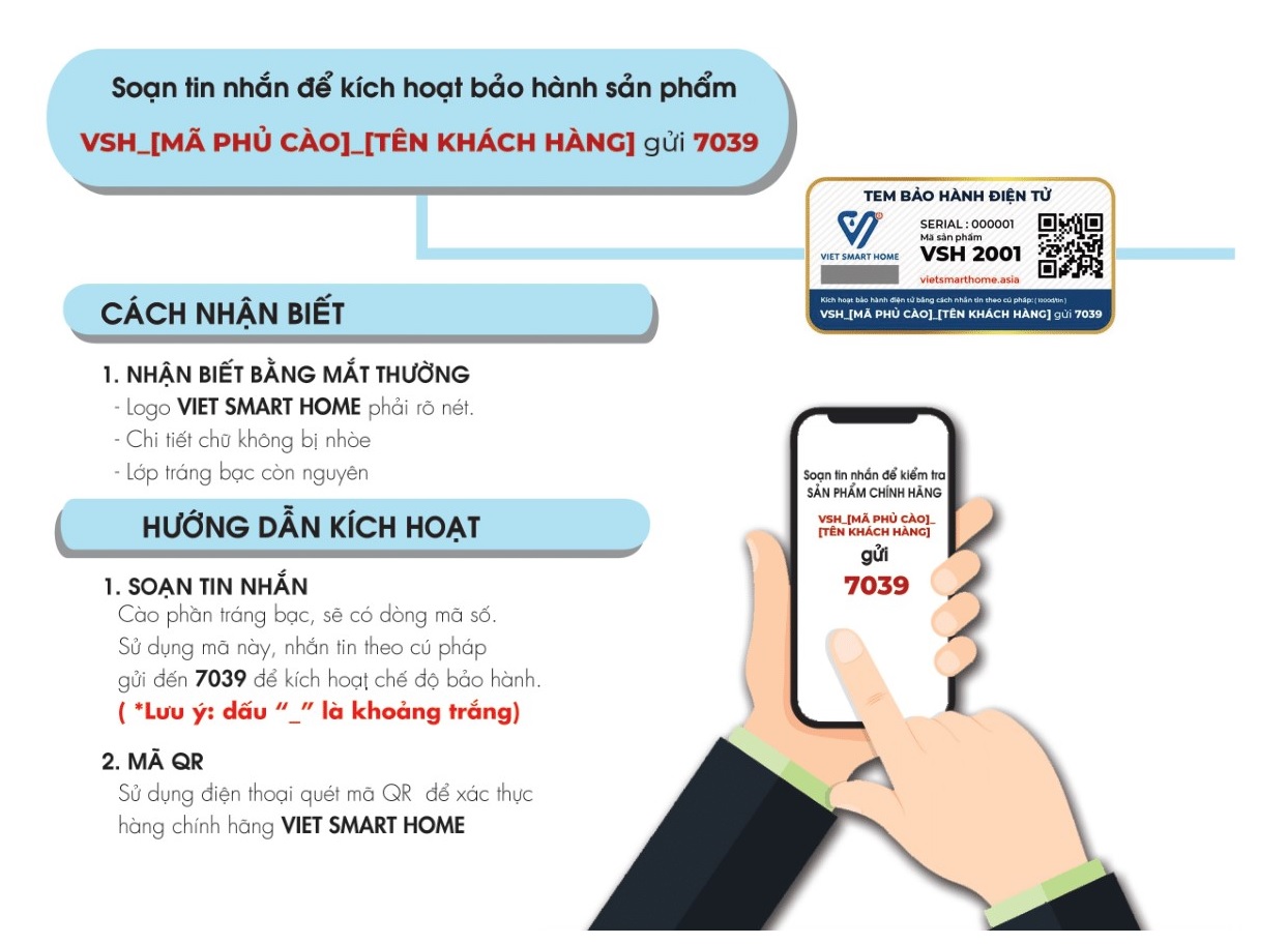 bảo hành điện tử bằng Tem bảo hành SMS
