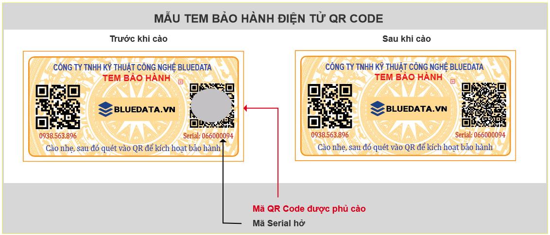 mẫu tem bảo hành điện tử QR Code